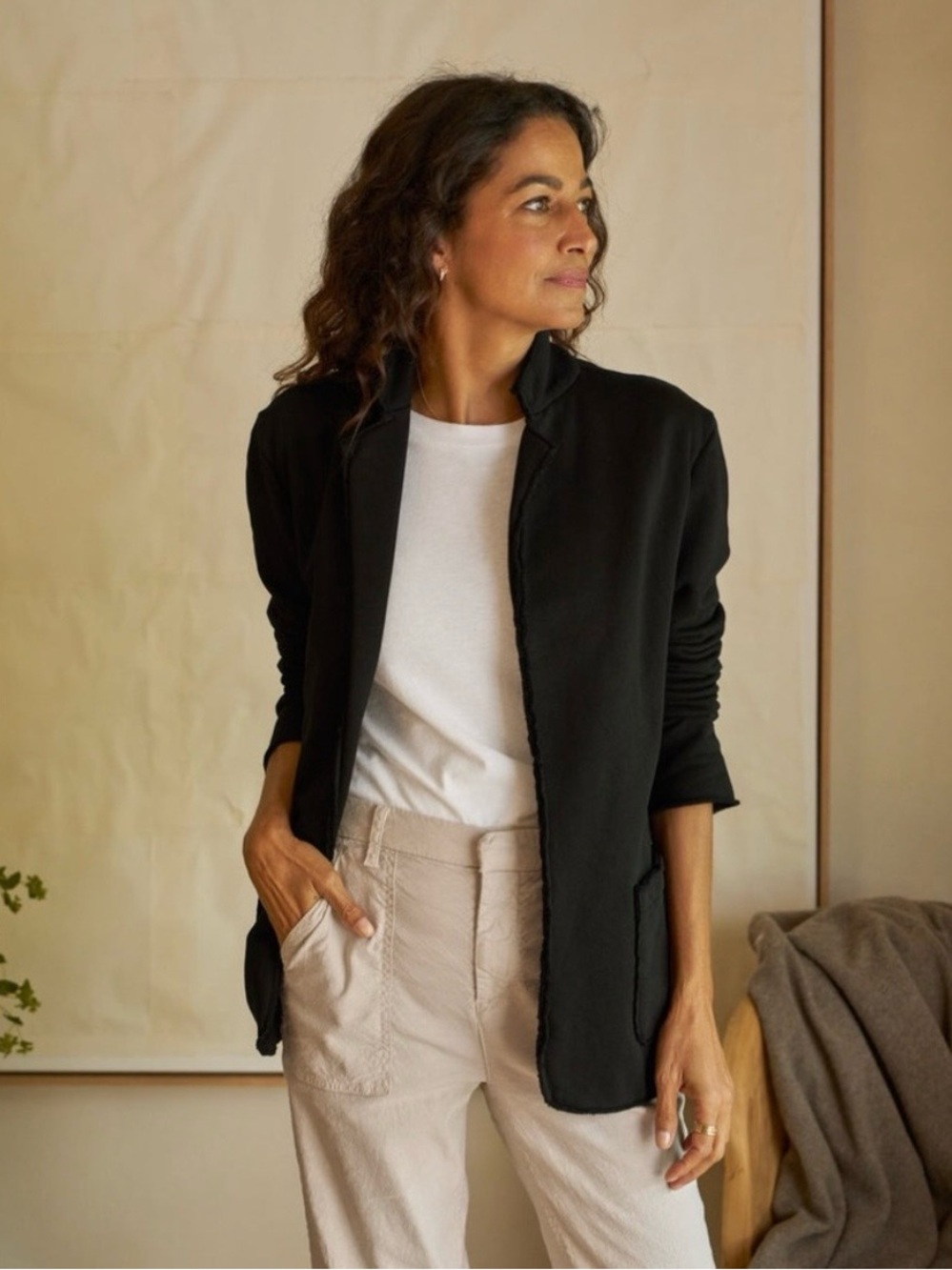 Frank & Eileen DUBLIN Sweatshirt Blazer, Triple Fleece Pockets Size XS